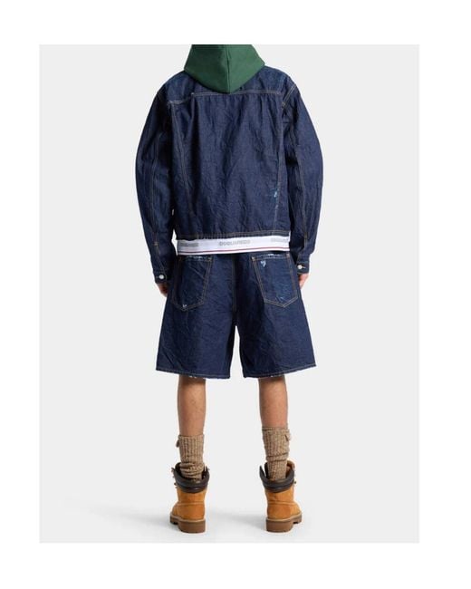 DSquared² Blue Dark Surfer Shorts for men