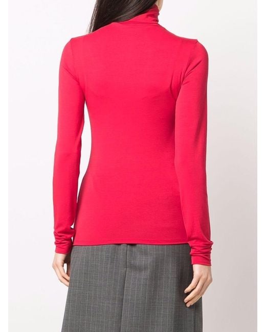 Raf Simons Pink High Neck Long-Sleeve Top