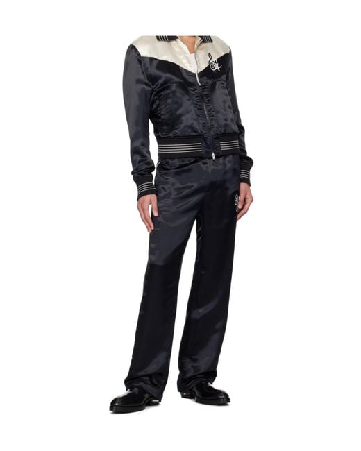 Amiri Black Ma Music Note Drawstring Track Trousers for men