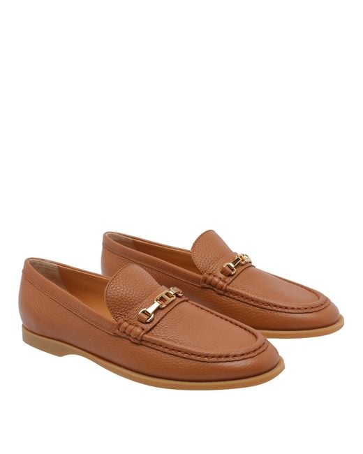 Tod's Brown Slip-On Flat Loafers