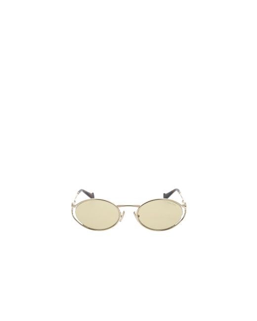 Miu Miu White Eyewear Oval-Frame Sunglasses