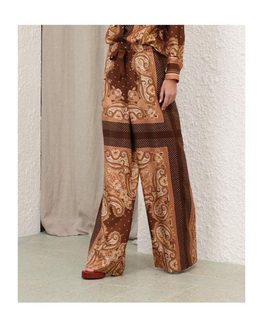 Zimmermann Brown Luna Track Pants