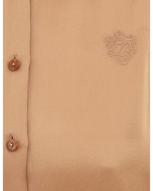 Zimmermann Brown Hypnotic Satin Shirt