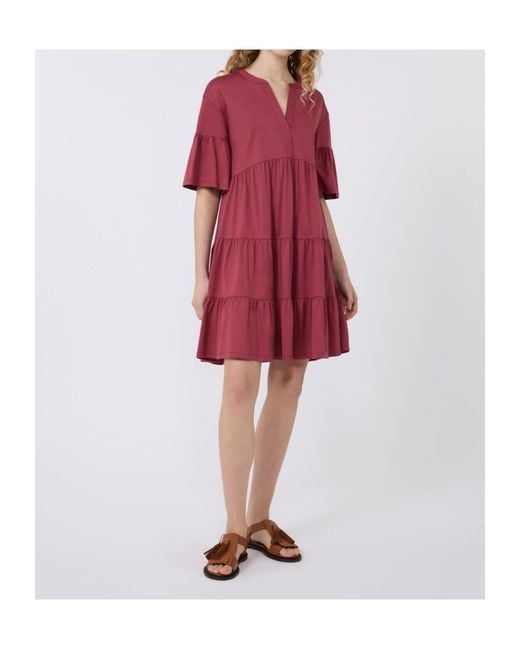 Weekend by Maxmara Red Cotton Jersey Kaftan Dress
