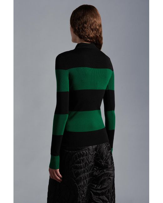 Moncler Green Wool Polo Shirt