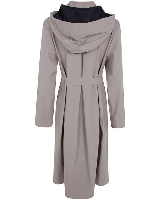Rains Gray Long-Sleeved Trench Coat