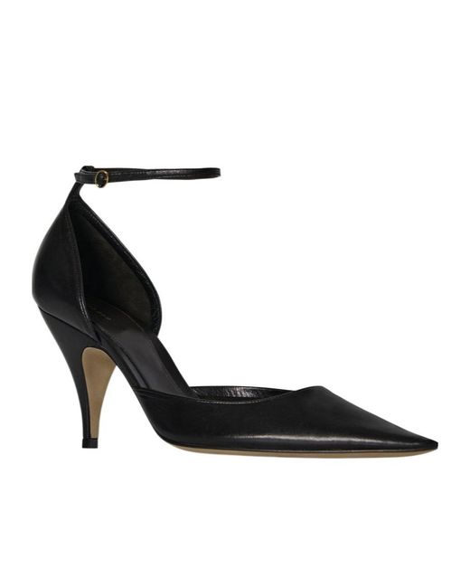 The Row Black Liisa D'Orsay Ankle Strap Pumps