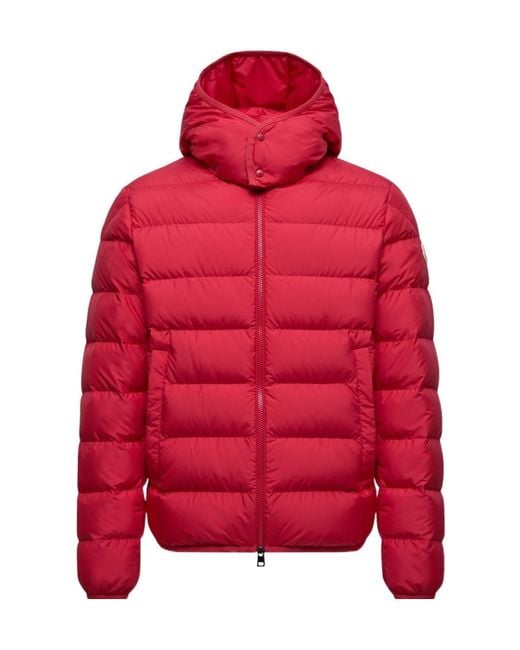 Moncler Red Montbrocq Hooded Short Down Jacket for men