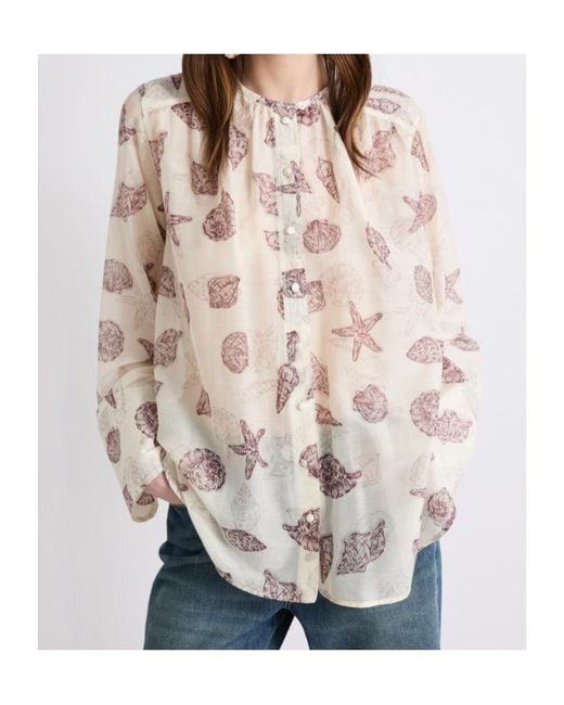 Marella Natural Printed Voile Top
