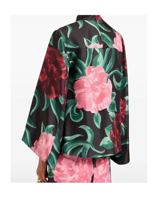 LaDoubleJ Green Make An Exit Floral Top