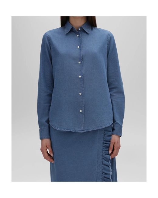 Aspesi Blue Buttoned Denim Shirt
