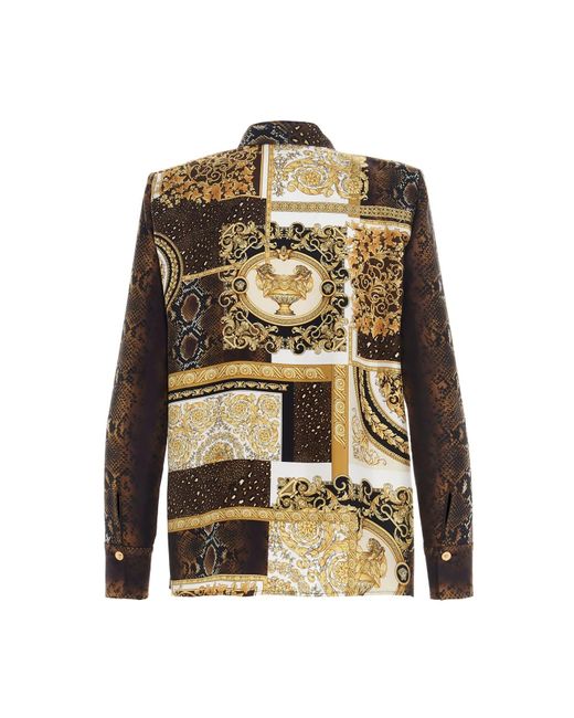 Versace Multicolor Printed Pussy-Bow Blouse