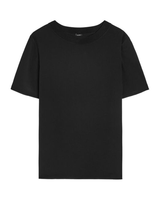 Joseph Black Silk-Crepe T-Shirt