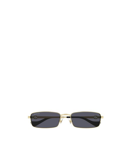 Gucci White Eyewear Rectangle-Frame Sunglasses