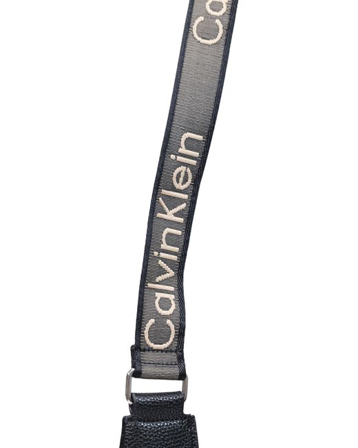 Calvin Klein Blue Large Shoulder Bag With Adjustable Webbing