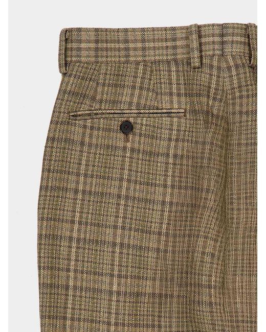 Auralee Gray Checked Casual Trousers for men