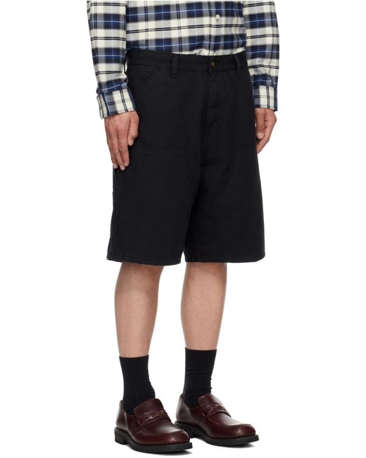 Carhartt Black Double Knee Relaxed Fit Shorts for men