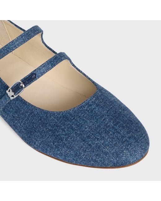 Céline Blue Les Ballerines Double Strap