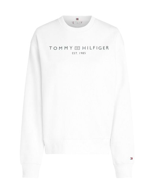 Tommy Hilfiger White Pullover Sweatshirt