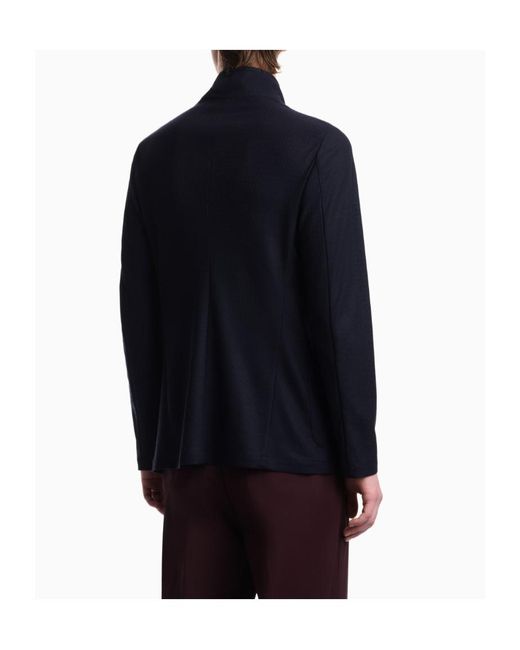 Emporio Armani Blue Techno Cady Wide-Leg Trousers With An Elasticated Waistband