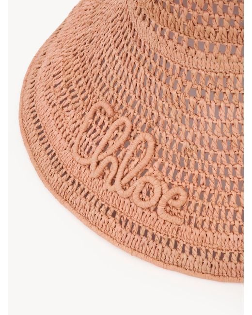 Chloé Pink The Raffia Capeline Hat