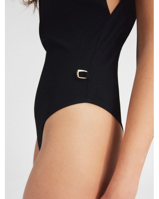 Jacquemus Black Ruched One-Piece Swimsuit
