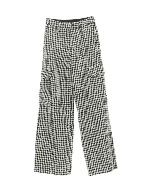 ROTATE BIRGER CHRISTENSEN Gray Wide-Legged Casual Pants