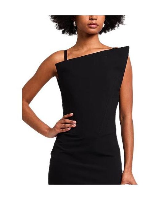 Sportmax Black Fitted Sleeveless Dress