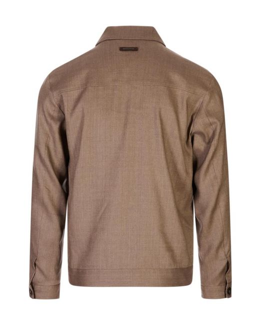 Peserico Brown Long Sleeved Overshirt for men