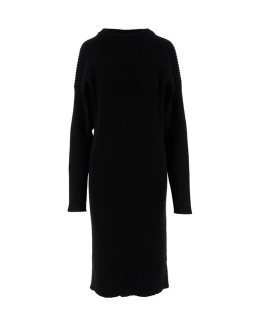 Bottega Veneta Black Open Back Knitted Dress