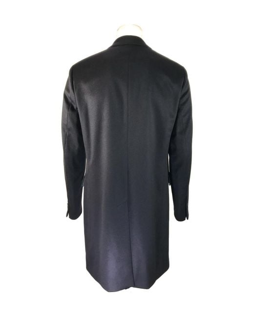 Emporio Armani Gray Single-Breasted Wool Coat for men