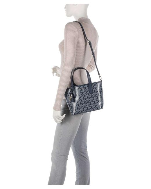 Michael Kors Blue Eliza Monogram-Print Tote Bag