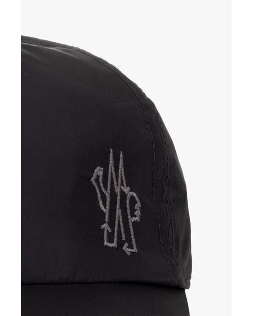 Moncler Black Embroidered Logo Baseball Cap