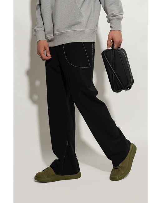 McQueen Black Zip-Around Toiletry Bag for men