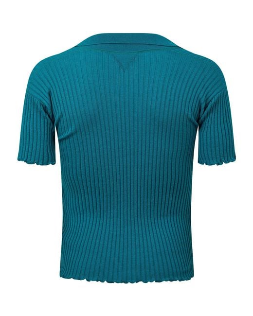 Bottega Veneta Blue Short-Sleeve Polo for men