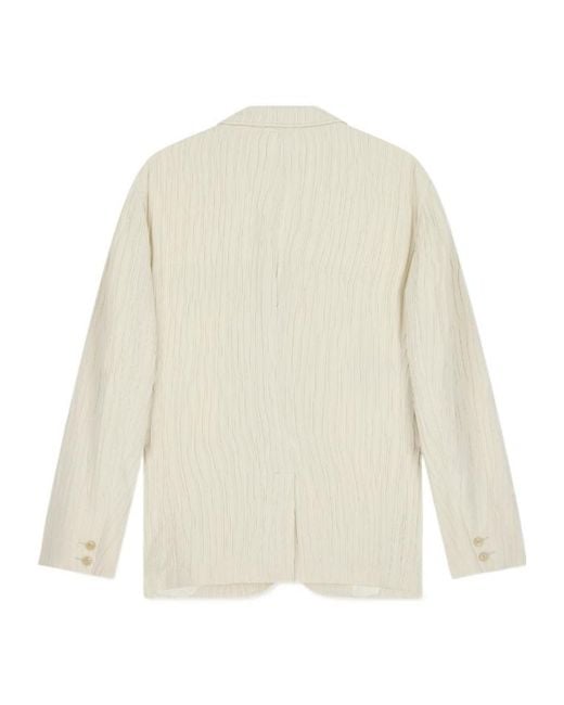 Emporio Armani Natural Crinkled-Finish Buttoned Blazer for men