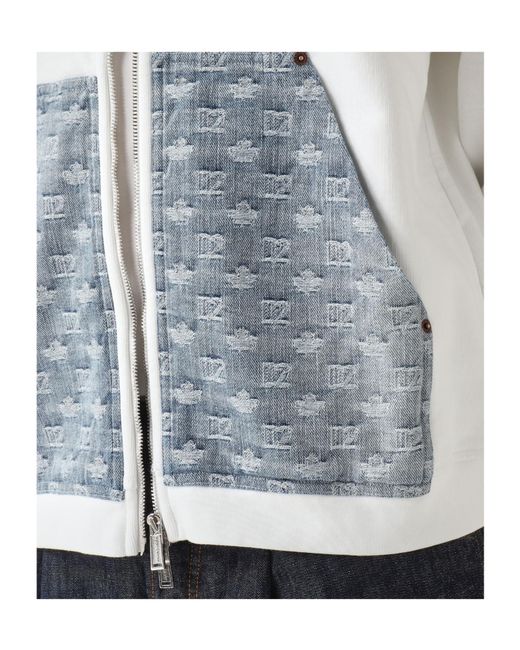 DSquared² Gray Relaxed Zip-Up Hoodie for men