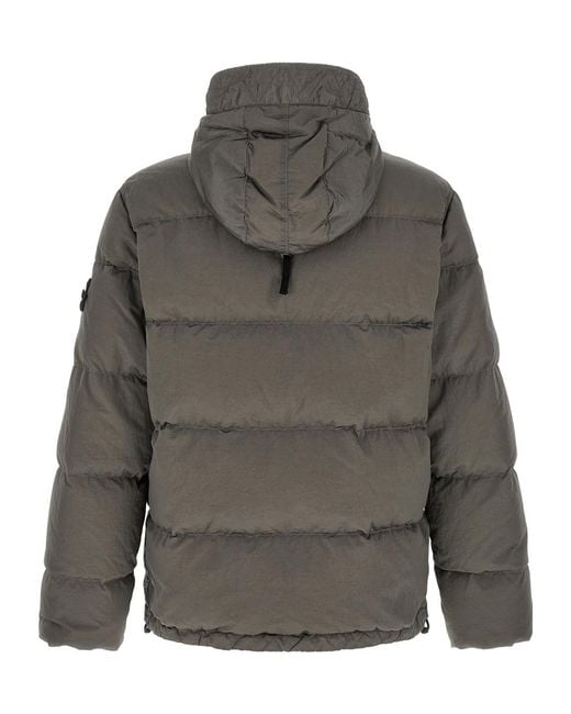 Stone Island Gray Long-Sleeved Cotton-Padded Jacket for men