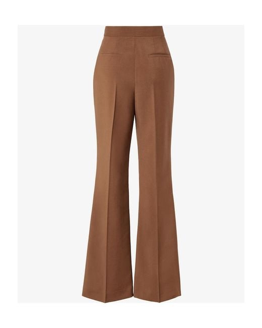Fendi Brown High-Waisted Flared Trousers