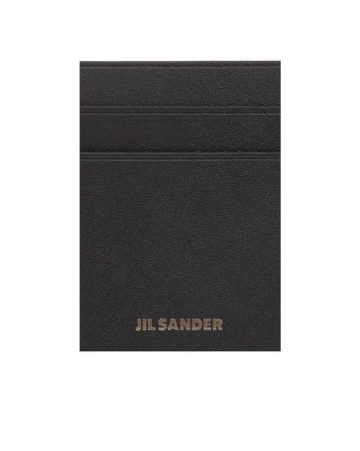 Jil Sander Black Logo Embossed Card Holder