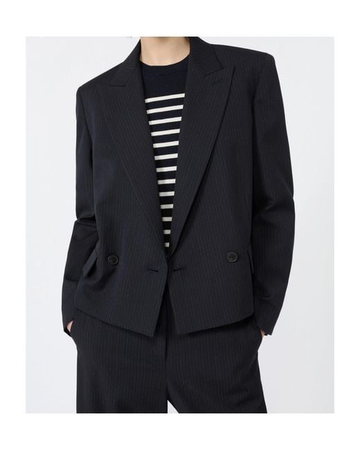 Weekend by Maxmara Blue Wool And Cotton Gabardine Blazer