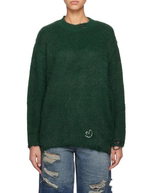 Adererror Green Imitation Fleece Knitted Sweater for men