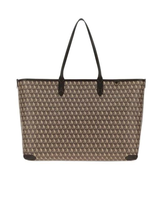 Anya Hindmarch Brown I Am A Plastic Bag Zipped Tote Bag