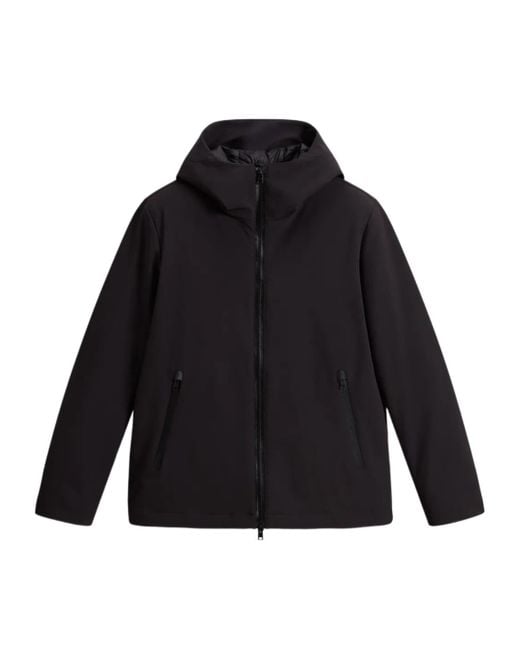 Woolrich Blue Hooded Down Jacket for men