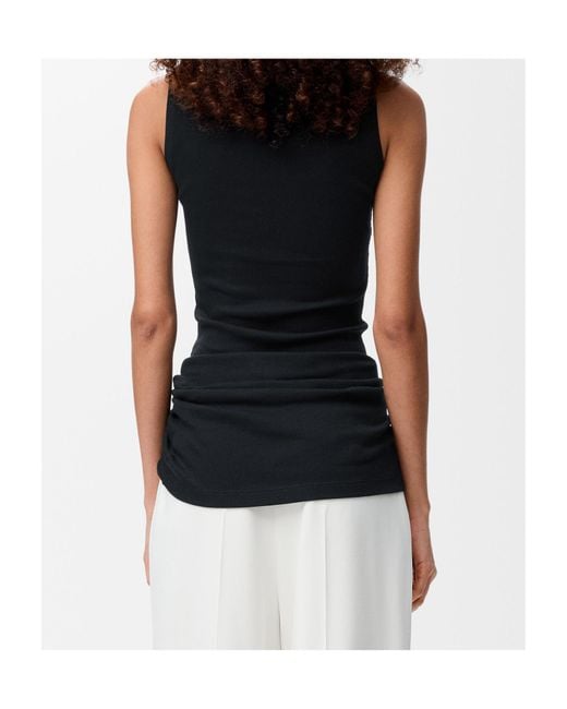 Loewe Black Asymmetric Draped Tank Top