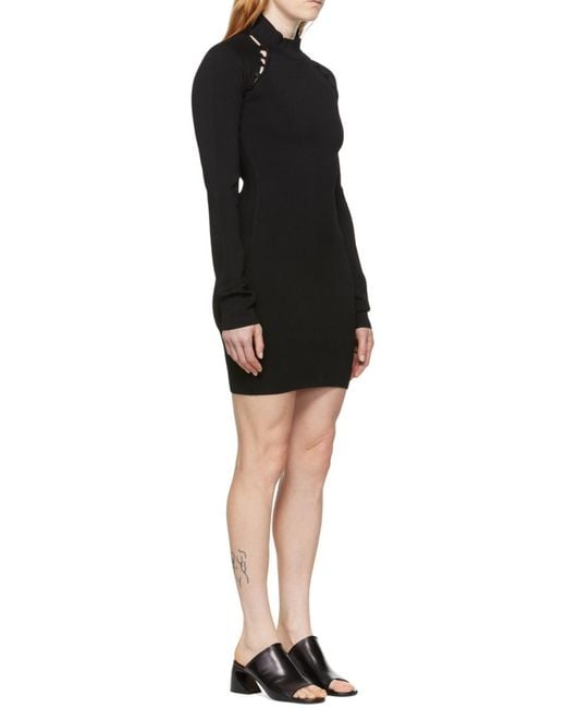 Nanushka Blue Ilona High-Neck Cut-Out Mini Dress