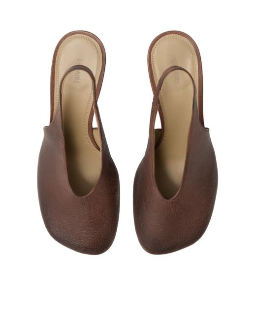 Lemaire Brown Glove Slingback Pumps