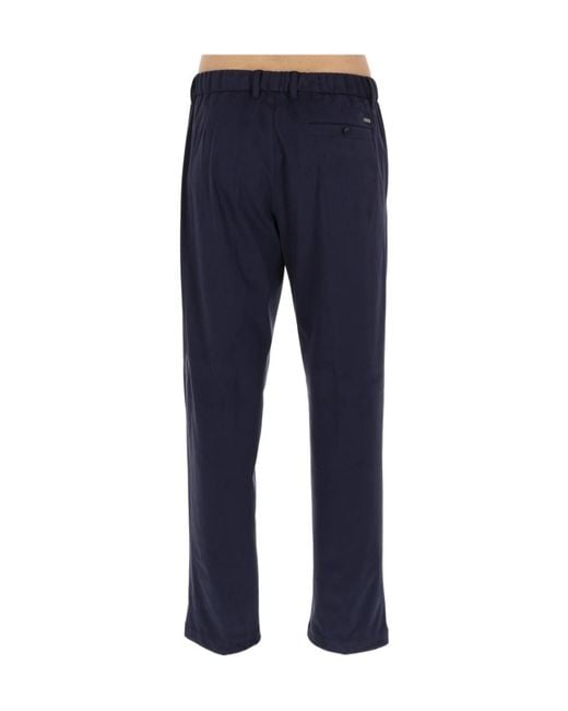 Herno Blue Casual Trousers With Belt Loops for men