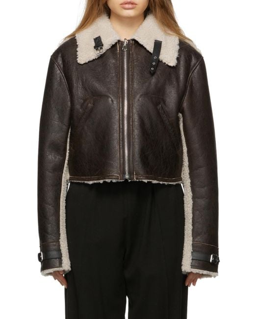 Maison Margiela Black Reversible Aviator Shearling Jacket