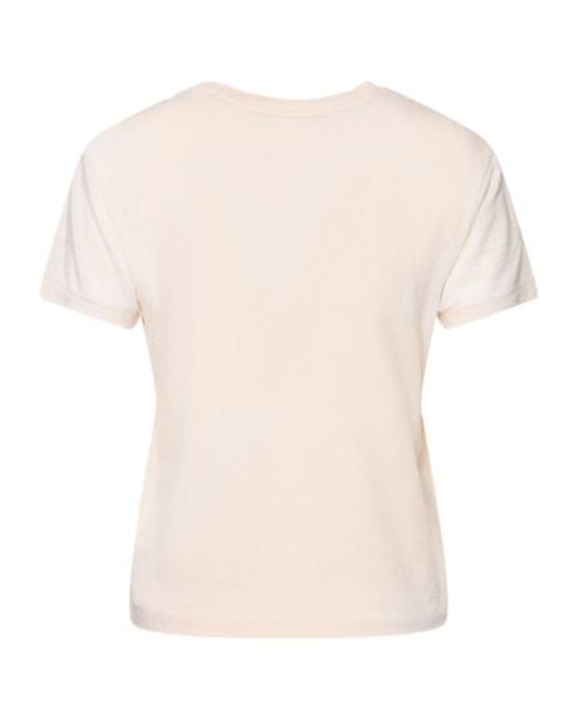 Re/done Pink Round-Neck Printed T-Shirt